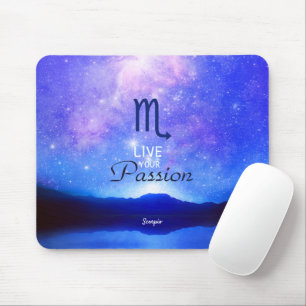 Zodiac Sign Scorpio Dreamy Star Sky Quote Mouse Pad