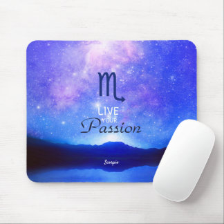 Zodiac Sign Scorpio Dreamy Star Sky Quote Mouse Pad