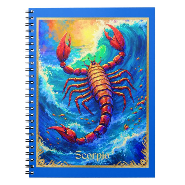 Zodiac Sign Scorpio Emerging from Deep Waters Notebook (Front)