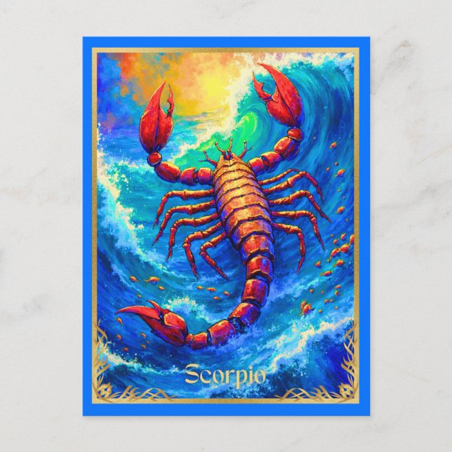 Zodiac Sign Scorpio Emerging from Deep Waters Postcard (Front)