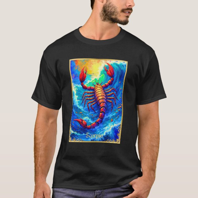 Zodiac Sign Scorpio Emerging from Deep Waters T-Shirt (Front)