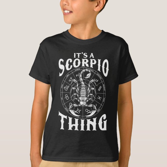 Zodiac Sign Scorpio Horoscope Birthday Animal T-Shirt (Front)
