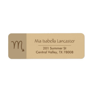Zodiac Sign Scorpio Modern Return Address Labels