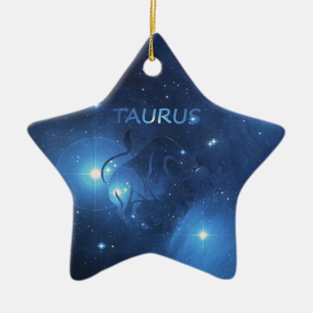Zodiac sign Taurus Ceramic Ornament (Front)