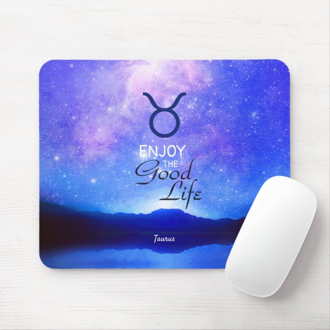 Zodiac Sign Taurus Dreamy Star Sky Quote Mouse Pad (With Mouse)