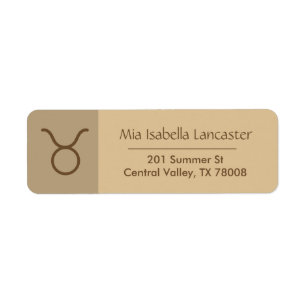 Zodiac Sign Taurus Modern Return Address Labels
