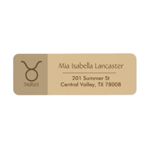 Zodiac - Sign Taurus Return Address Labels