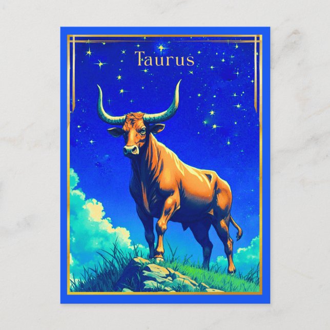 Zodiac Sign Taurus Rooted in Earth and Sky Postcard (Front)