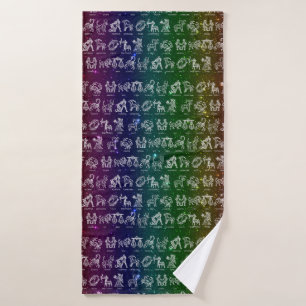 Zodiac Sign Towel(Dark Rainbow) Bath Towel