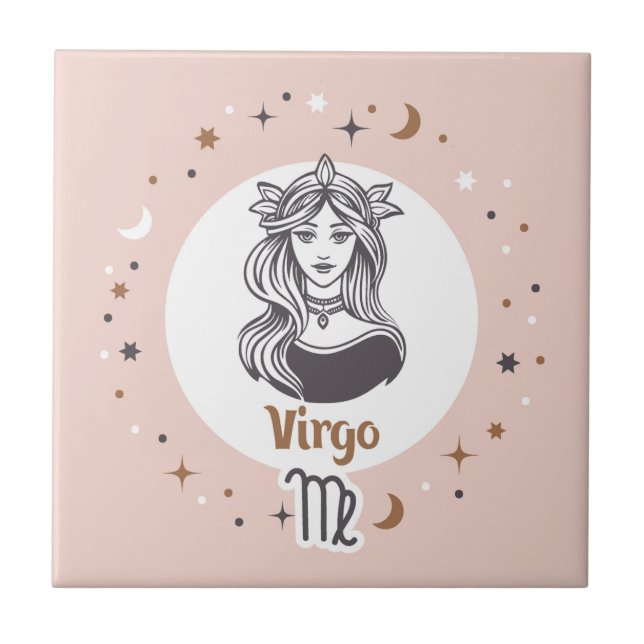 Zodiac Sign Virgo Ceramic Tile (Front)