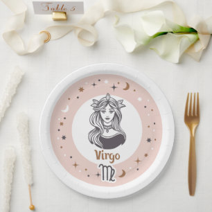 Zodiac Sign Virgo Paper Plate
