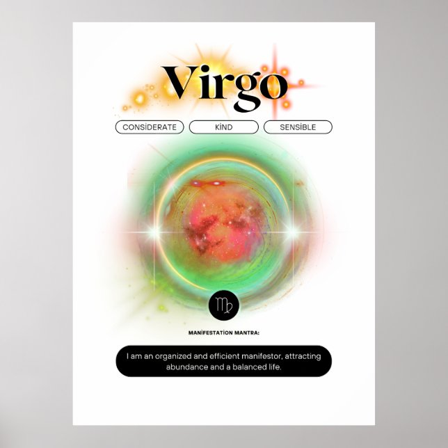 Zodiac Sign Virgo Quote Earth Element Poster (Front)