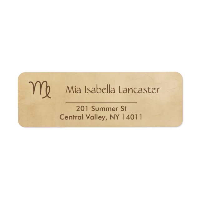 Zodiac Sign - Virgo Return Address Labels (Front)