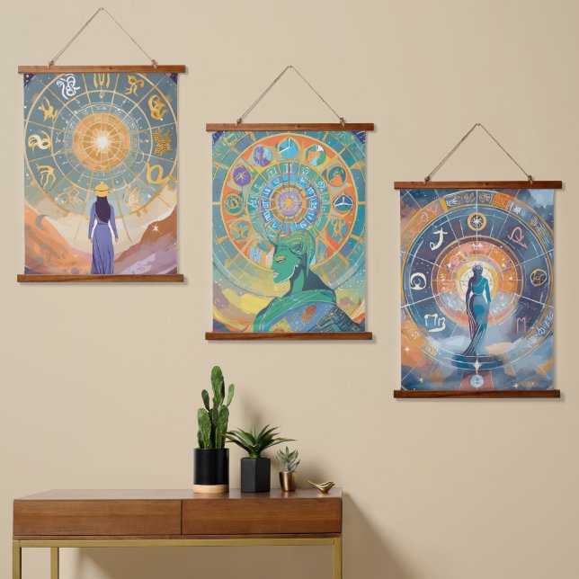 Zodiac Signs and Astrology Wall Art  (Asymmetrical)