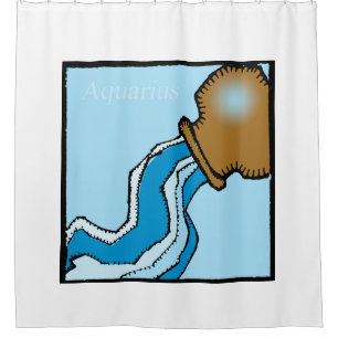 Zodiac Signs Aquarius shower Curtain