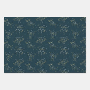 Zodiac Signs In The Stars, Constellations  Wrapping Paper Sheet