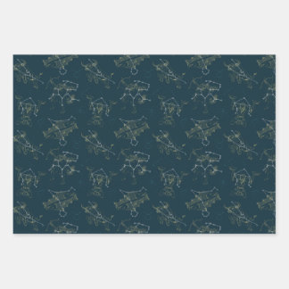 Zodiac Signs In The Stars, Constellations  Wrapping Paper Sheet