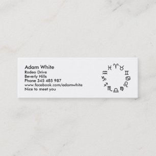 Zodiac signs mini business card