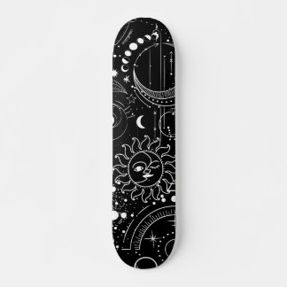 Zodiac Signs Night Sky Constellation Stars Skateboard