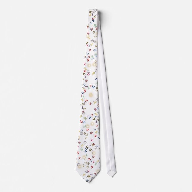 Zodiac Signs Numeric Multicolored Tie (Front)
