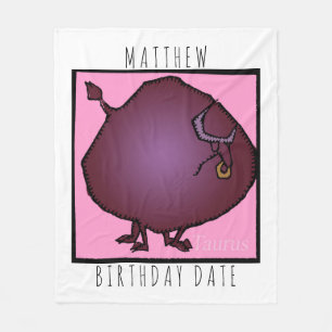 Zodiac Signs Taurus personalised Birthday Blanket