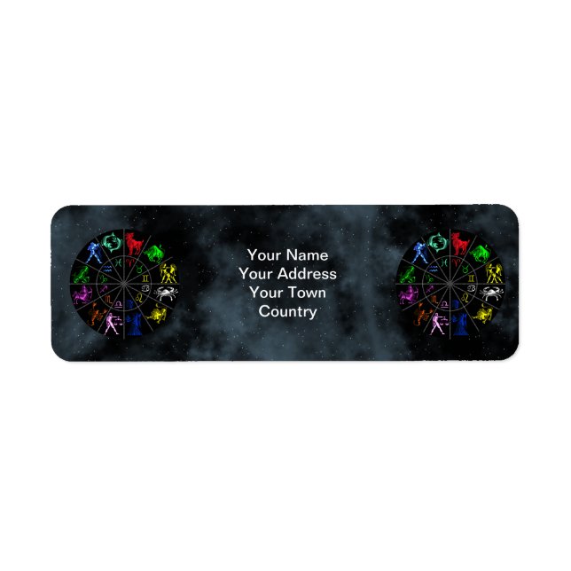 Zodiac signs together return address label (Front)