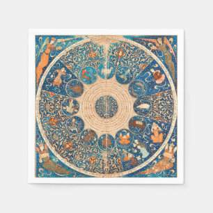Zodiac Signs Vintage Celestial Map Napkin
