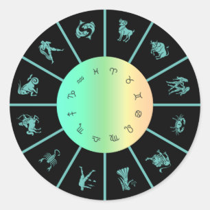 Zodiac Signs Wheel Classic Round Sticker