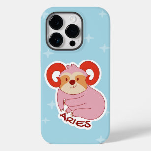 ZODIAC SIGNS WITH SLOTHS AND COFFEE ARIES Case-Mate iPhone 14 PRO CASE