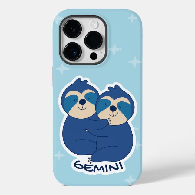 ZODIAC SIGNS WITH SLOTHS AND COFFEE GEMINI Case-Mate iPhone CASE (Back)