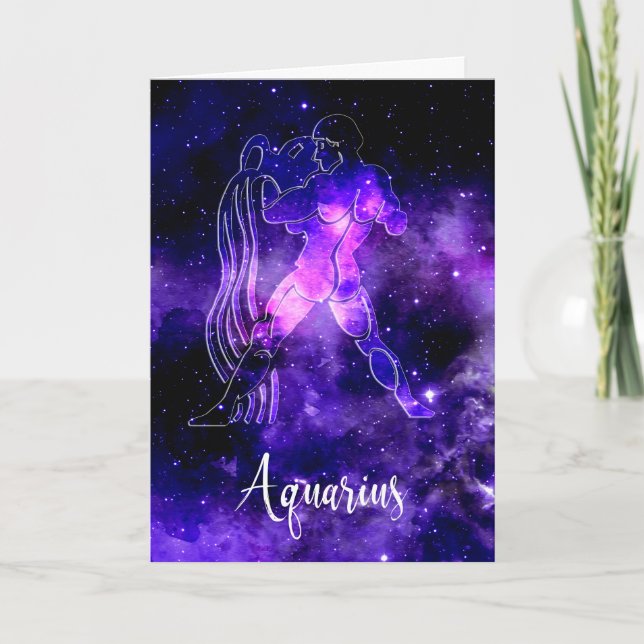 Zodiac : Space Aquarius Birthday Card (Front)