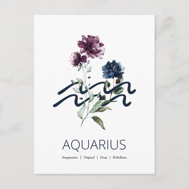 Zodiac Star Sign Aquarius Postcard (Front)