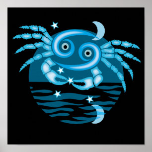 Zodiac Star Sign - Cancer Symbol Poster