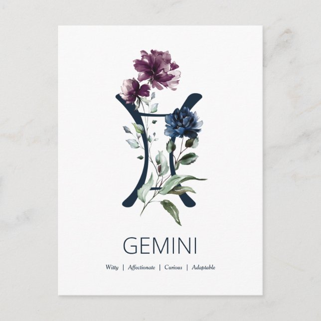 Zodiac Star Sign Gemini Postcard (Front)