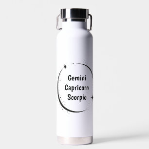 Zodiac Sun Moon Rising Astrology Horoscope Magical Water Bottle