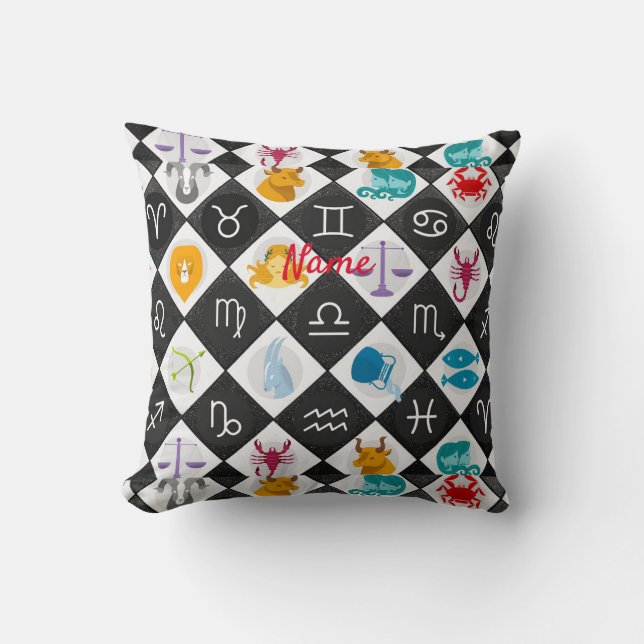 Zodiac Sun Sign Astrology Calendar Thunder_Cove   Cushion (Front)