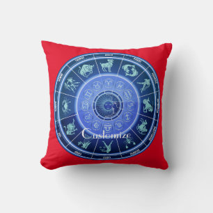 Zodiac Sun Sign Astrology Calendar Thunder_Cove Cushion