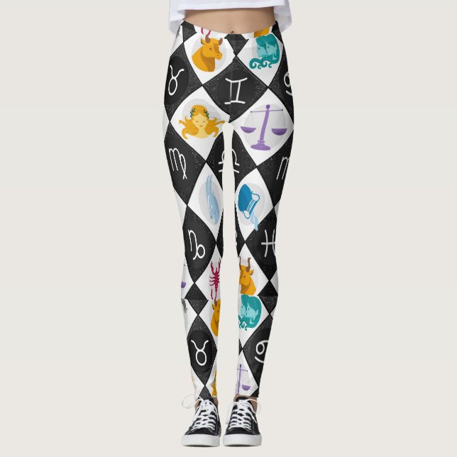 Zodiac Sun Sign Astrology Calendar Thunder_Cove Leggings (Front)