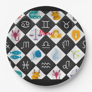 Zodiac Sun Sign Astrology Calendar Thunder_Cove Paper Plate
