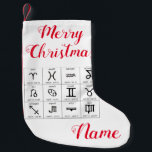 Zodiac Sun Sign Astrology Calendar Thunder_Cove Small Christmas Stocking<br><div class="desc">Zodiac Sun Sign Calendar with symbols and dates Thunder_Cove to customise,  personalise by changing to your name</div>