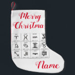 Zodiac Sun Sign Astrology Calendar Thunder_Cove Small Christmas Stocking<br><div class="desc">Zodiac Sun Sign Calendar with symbols and dates Thunder_Cove to customise,  personalise by changing to your name</div>