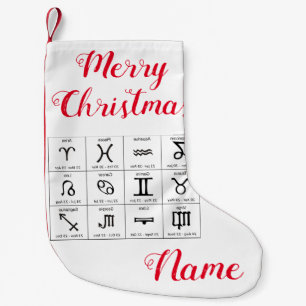 Zodiac Sun Sign Astrology Calendar Thunder_Cove Small Christmas Stocking