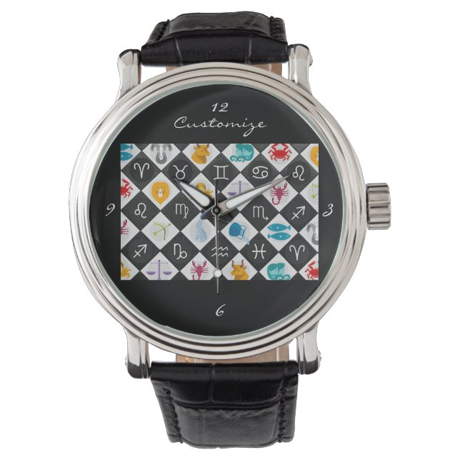 Zodiac Sun Sign Astrology Calendar Thunder_Cove  Watch (Front)
