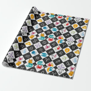 Zodiac Sun Sign Astrology Calendar Thunder_Cove  Wrapping Paper