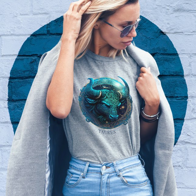Zodiac Symbol Celestial Bull Fantasy Taurus Womens T-Shirt (Creator Uploaded)