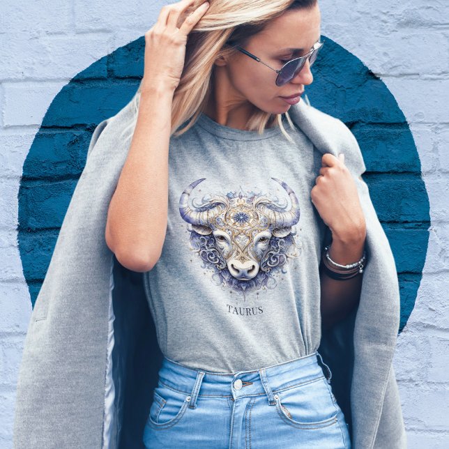 Zodiac Symbol Celestial Bull Fantasy Taurus Womens T-Shirt (Creator Uploaded)