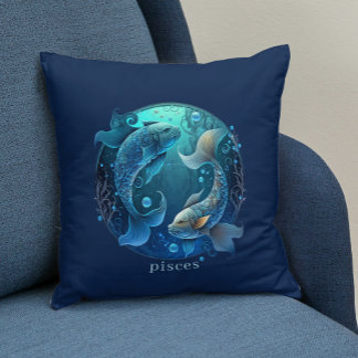Zodiac Symbol Celestial Fantasy Pisces Cushion