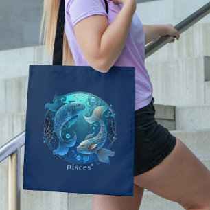 Zodiac Symbol Celestial Fantasy Pisces Tote Bag