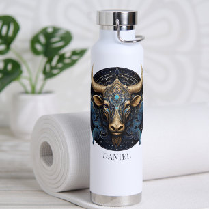 Zodiac Symbol Fantasy Bull Celestial Galaxy Taurus Water Bottle
