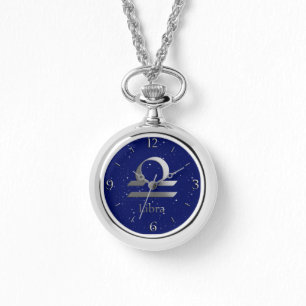 Zodiac Symbol for Libra on Deep Midnight Blue  Watch